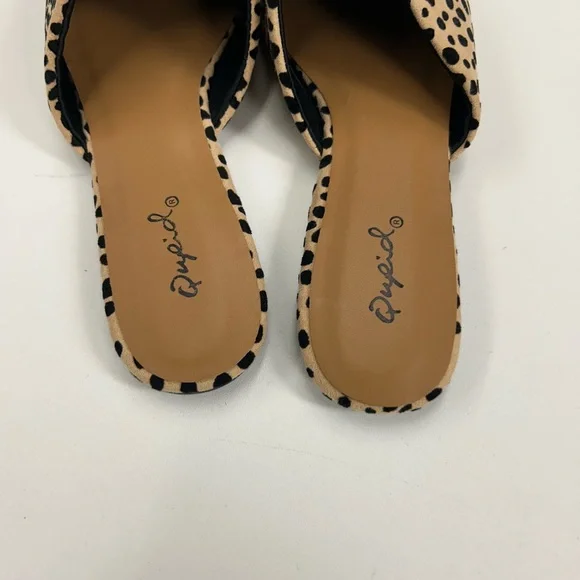 Qupid Tan and Black Spotted Mules - Picture 3 of 8